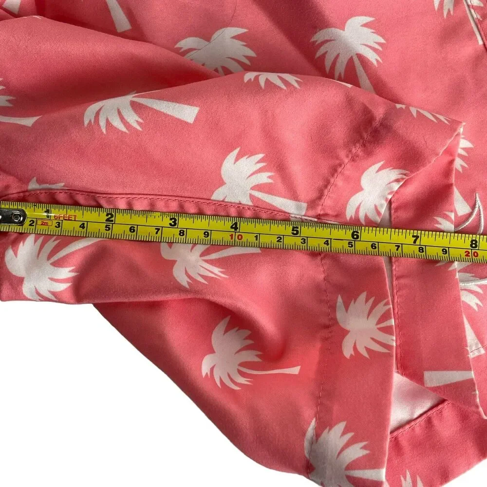 beach bums bequia pink palm tree print swim trunks shorts Size L